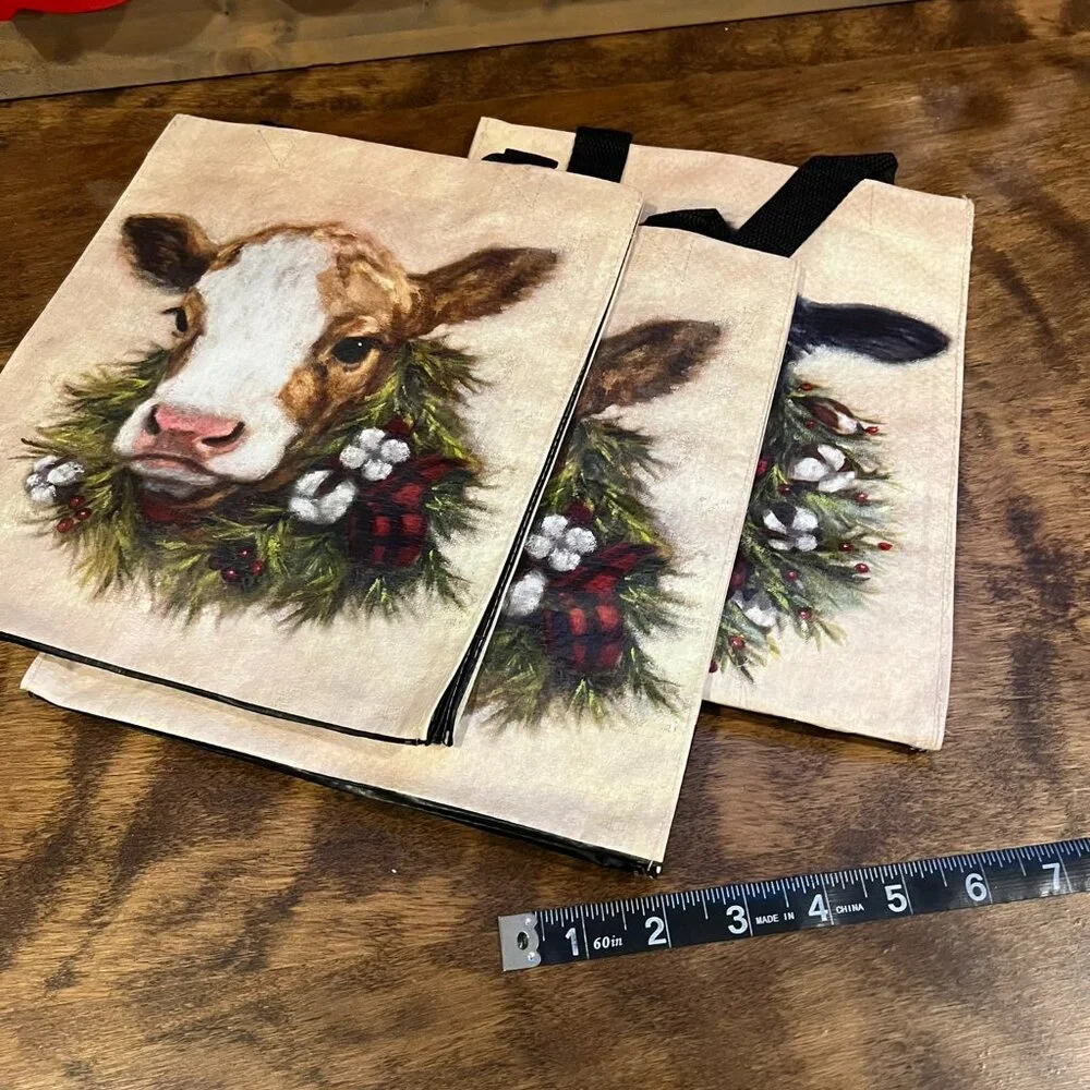 5/$20 Cow reusable mini tote/ gift bag Bin BH-LAST ONE